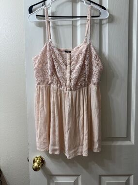 torrid blush crochet camisole with lace trim